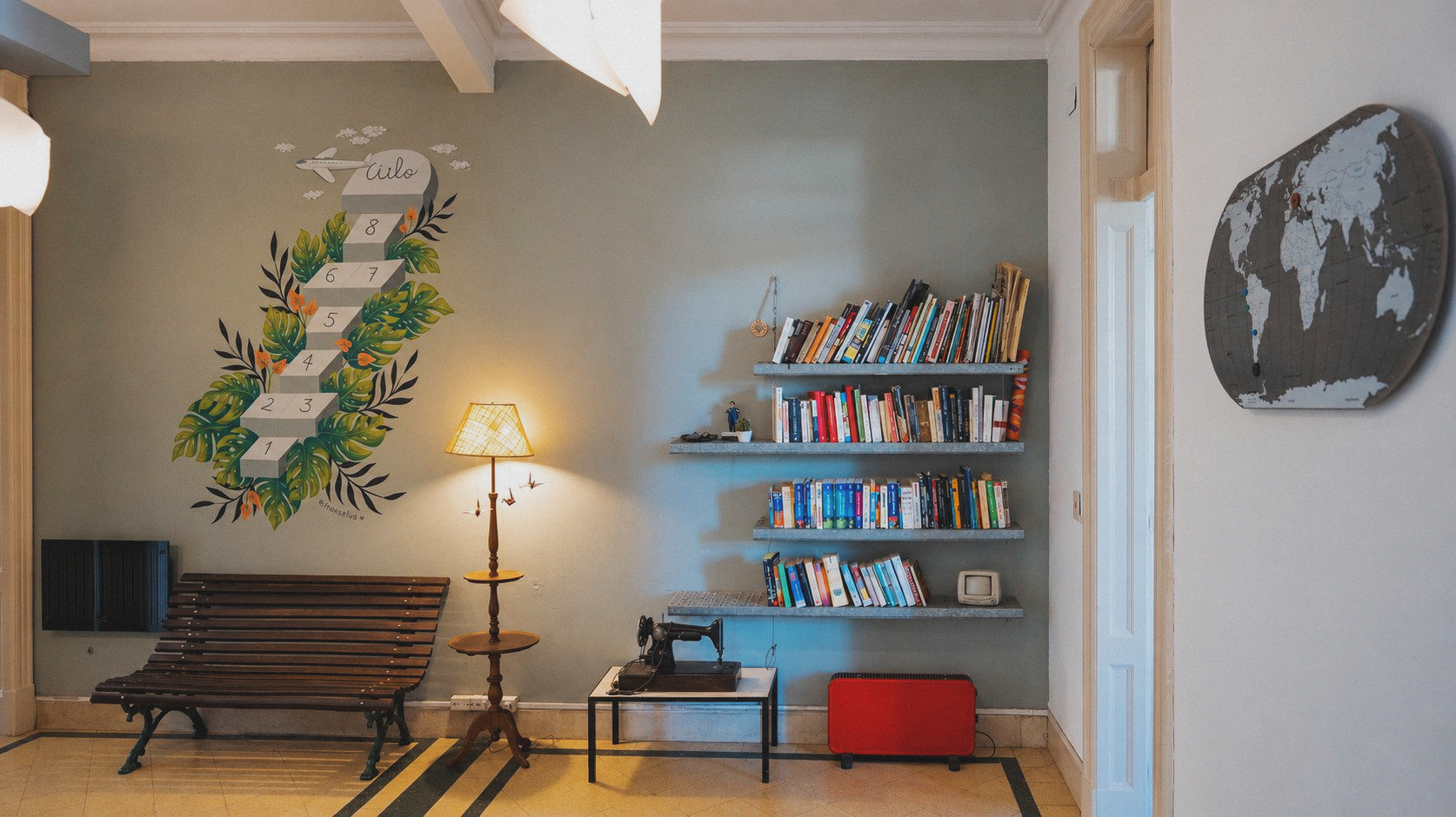 Sala común de Rayuela Hostel